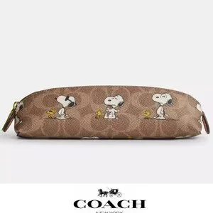 Coach | Accessories | Coach X Peanuts Pencil Case In Signature Canvas ...